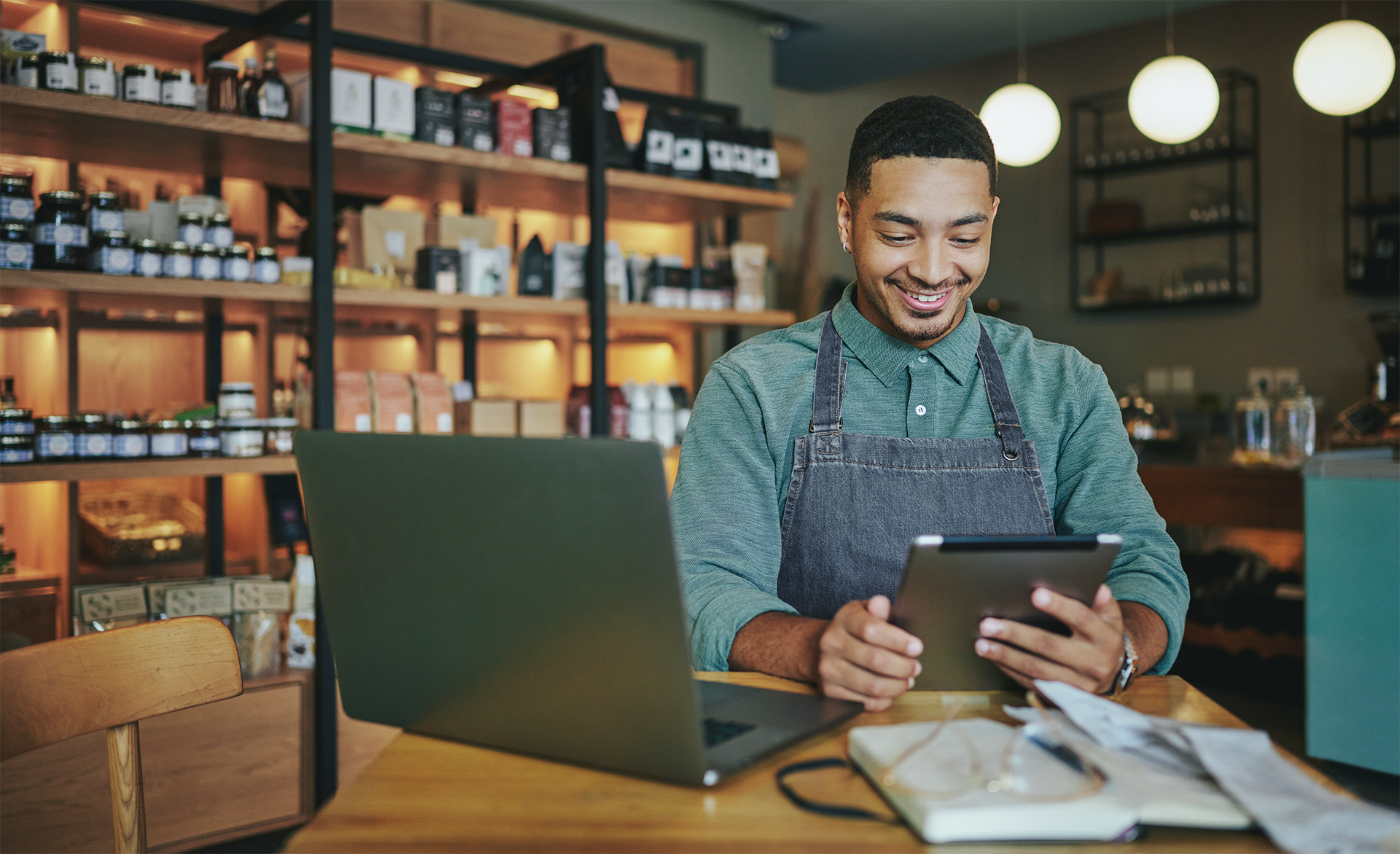 Man on a computer