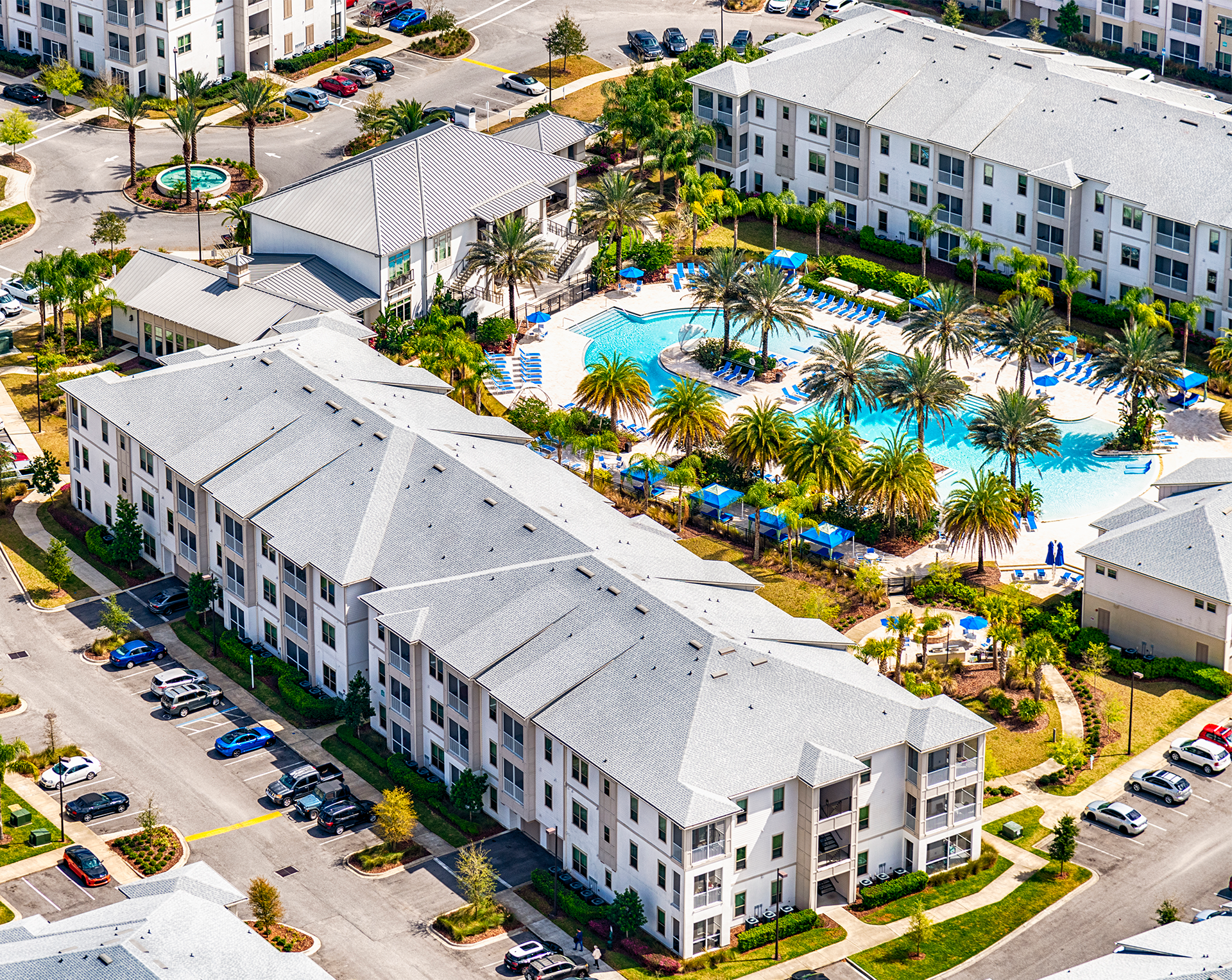 apartment complex with pool